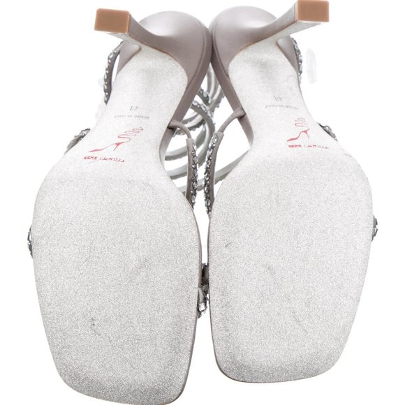 RENÉ CAOVILLA Cleo Snake Chrome Stiletto
Crystal Gladiator Sandals Size: 41 - Picture 5 of 7